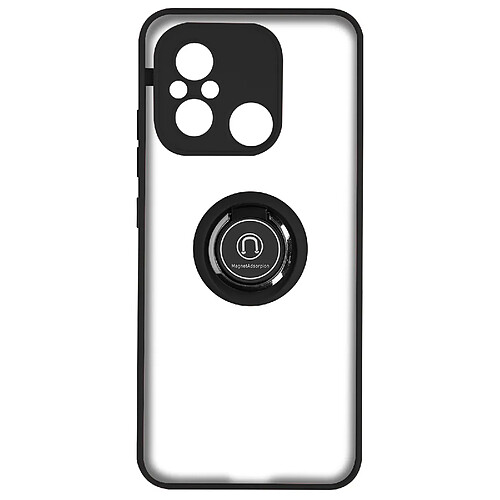 Avizar Coque pour Xiaomi Redmi 12C Bi-matière Bague Métallique Support Vidéo noir