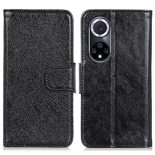 Etui en PU texture nappa, antichoc noir pour votre Honor 50