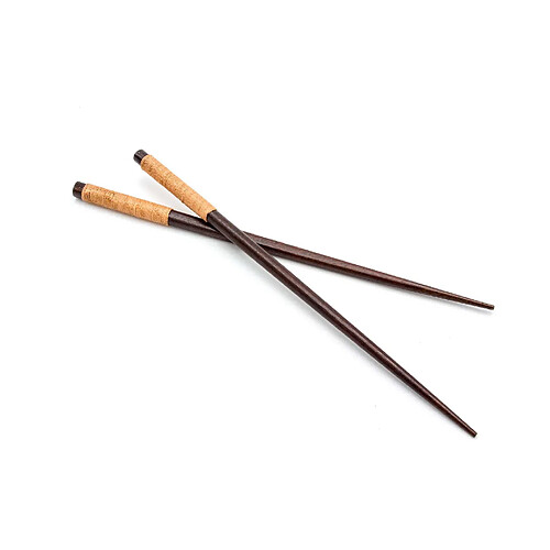 vhbw paire de baguettes chopsticks en bois - marron, design clair anti-glissement