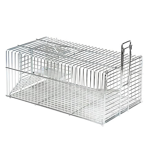 Visiodirect Piège pour Rats Double entrée en Zinc coloris Gris - 35 x 19 x 13,5 cm