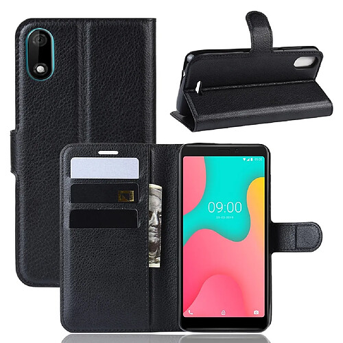 Wewoo Coque Étui en cuir à rabat Litchi pour Wiko Y60 avec porte-monnaie et étui ainsi que fentes cartes noir