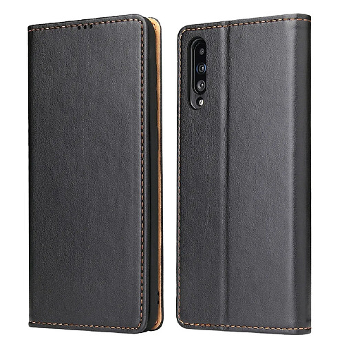 Wewoo Housse Coque Étui en cuir à rabat horizontal PU + TPU avec peau et porte-cartes pour Galaxy A50 noir