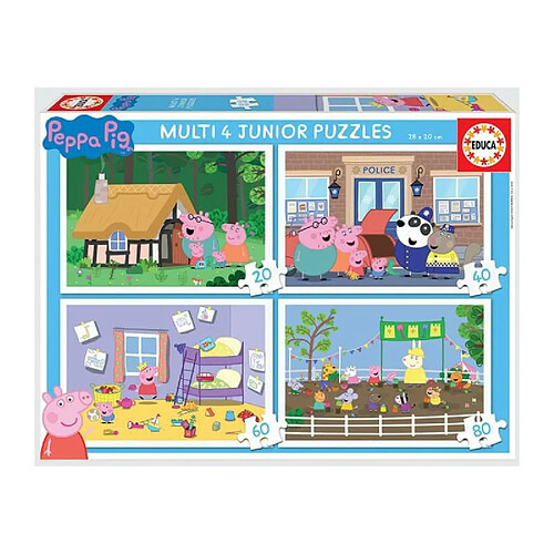 Educa Borras MULTI 4 JUNIOR PEPPA PIG - 4 puzzles progressifs