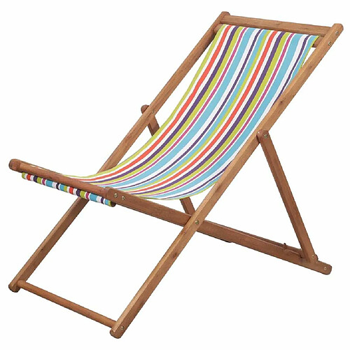 Maison Chic Chaise pliable de plage pour relaxTissu et cadre en bois Multicolore -GKD39120