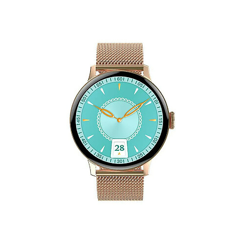 Chrono Chronus Montre connectée pour Homme Femmes Rond Smartwatch Sport Montre Connectée Etanche Trackers d'Activité avec Répondre/Passer Appel et Rappel Intelligente pour iPhone Android(or)