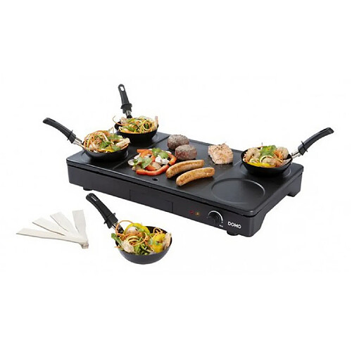 Set mini woks, crêpière et gril 1000w noir - do8712w - DOMO