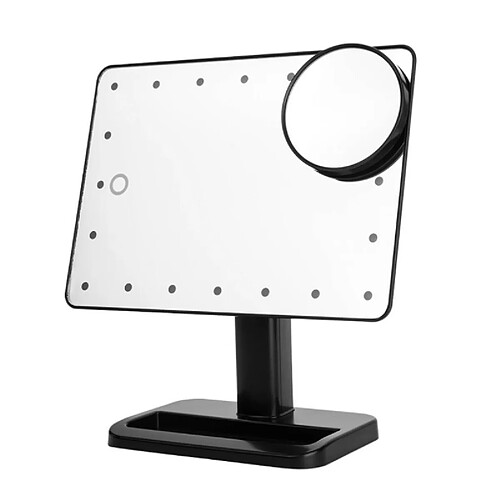 Wewoo Miroir à capteur tactile portable avec lampe de bureau noir