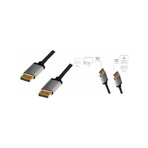 LogiLink Câble DisplayPort 1.2, fiche mâle - mâle, 5,0 m ()