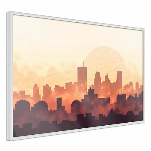 Paris Prix Affiche Murale Encadrée Melancholy of Sunset 45 x 30 cm Blanc