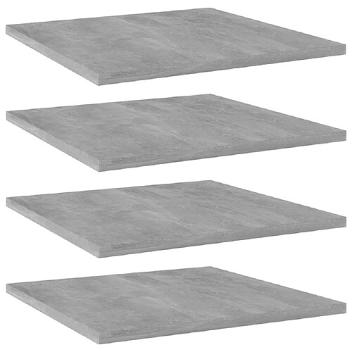 vidaXL Panneaux de bibliothèque 4 pcs gris béton bois d’ingénierie