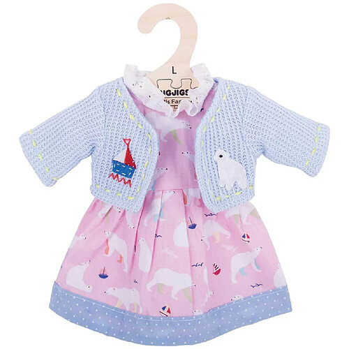 Bigjigs Toys Robe Ours Polaire - Poupée Douce 34 cm