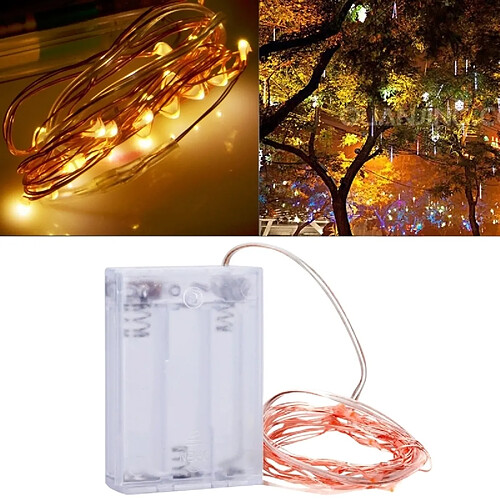 Wewoo Guirlande 2m 3 x piles AA alimentées 100LM SMD-0603 LED fil de cuivre String Light Festival lampe / décoration bande de lumière, lumière blanche chaude