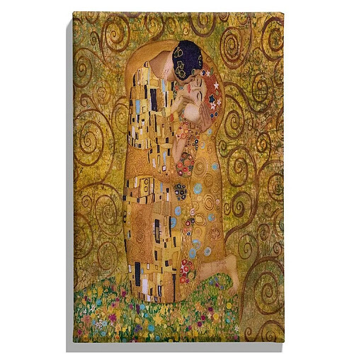 EPIKASA Impression sur Toile Le baiser de Klimt, Or, Polyester, 45x3x70 cm