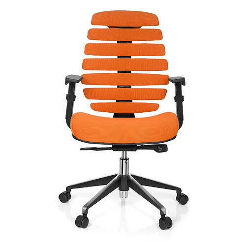 Chaise de bureau / Chaise pivotante ERGO LINE II tissu orange hjh OFFICE