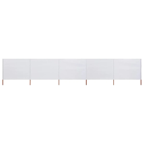 vidaXL Paravent 5 panneaux Tissu 600 x 160 cm Blanc sable