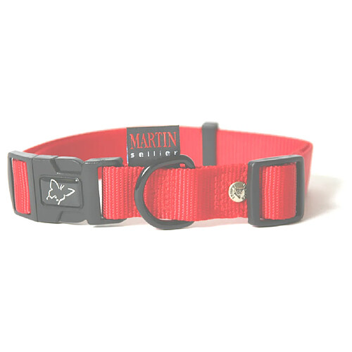 Collier Réglable en Nylon de 20-40/55 - Martin Sellier - Rouge