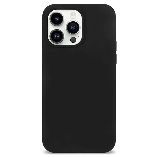 Coque en silicone anti-rayures, revêtement de fibres pour votre iPhone 14 Pro - noir