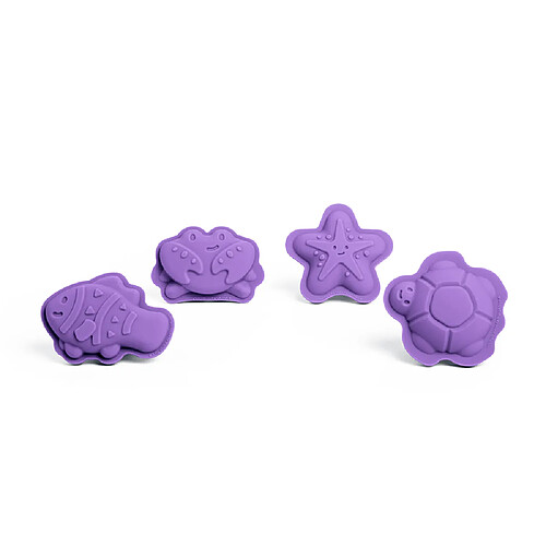 Bigjigs Toys 4 moules à sable en silicone violet