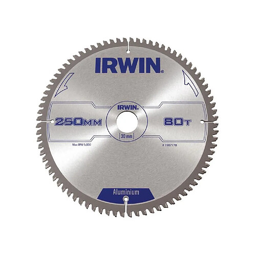 IRWIN Lame de scie circulaire aluminium 210x30x2,5 mm 60 dents