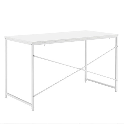 Helloshop26 Bureau d'ordinateur poste de travail table MDF 120 cm blanc 03_0003510