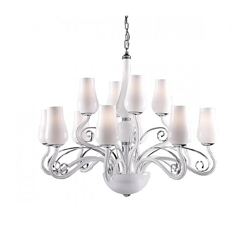 Luminaire Center Lustre moderne Lybra blanc