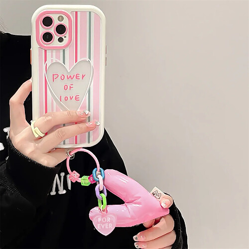 GUPBOO Étui pour iPhone11ProMax Creux transparent amour simple étui de téléphone portable pendentif anti-chute femme