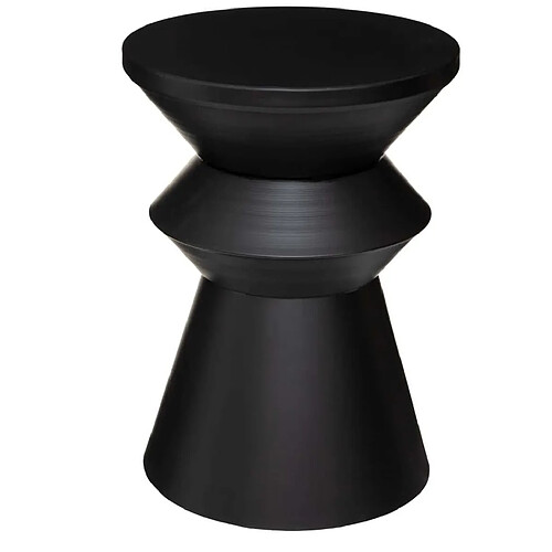 Pegane Table d'appoint en fer coloris noir - Diamètre 36 x Hauteur 48,5 cm