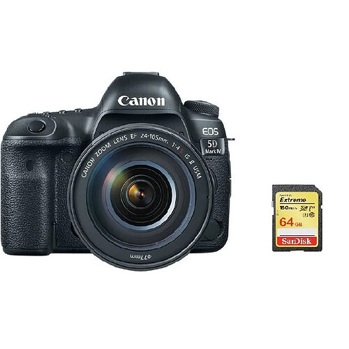 CANON EOS 5D IV KIT EF 24-105MM F4L IS II USM + 64GB SD card