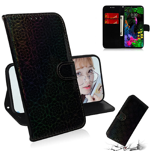 Wewoo Housse Coque Pour LG G8 ThinQ Couleur unie Coloré Boucle magnétique Magnifique Étui en cuir avec rabat horizontal support et emplacements cartes et portefeuille et lanière Noir