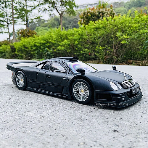 Universal 1: 18 Mercedes Benz CLK GTR alliage moulé sous pression modèle de voiture rétro modèle classique voiture décor(Le noir)