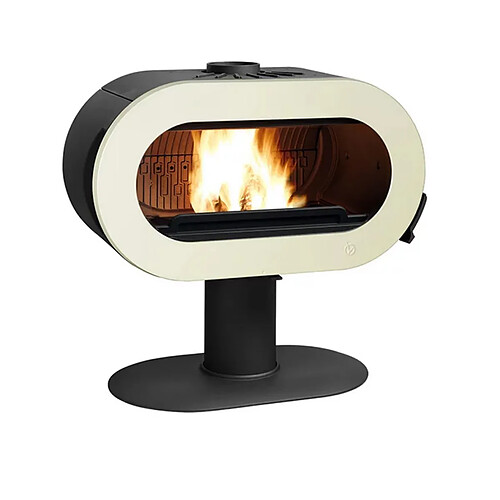 Poêle à bois fonte 10kw ivoire - P648046 - INVICTA