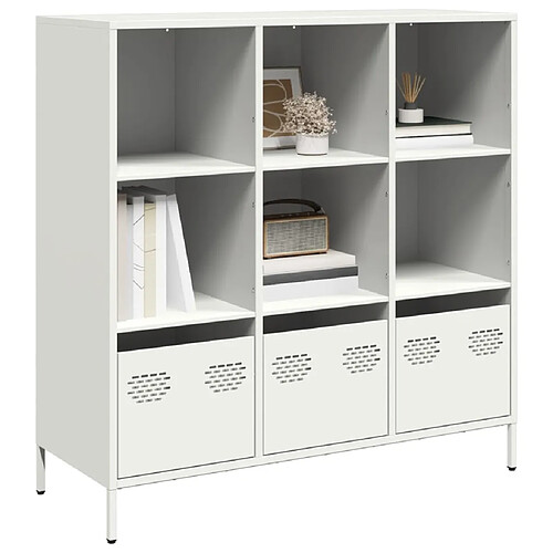 vidaXL Buffet haut blanc 101,5x39x103,5 cm acier