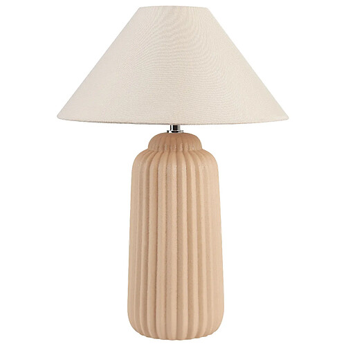 Beliani Lampe à poser en céramique beige NURIA