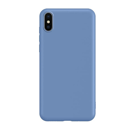 Wewoo Coque Souple Ultra-mince liquide tout en silicone cas de téléphone portable tout matériel respectueux de l'environnement peut être lavé cas de pour iphone xs max bleu