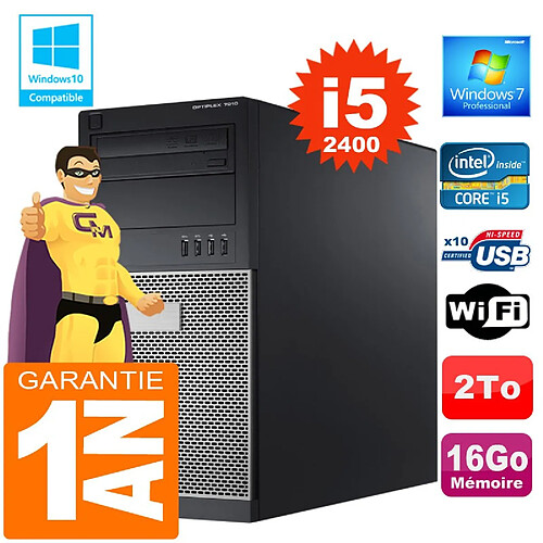 PC Tour DELL 7010 Core I5-2400 Ram 16Go Disque 2 To Graveur DVD Wifi W7 · Occasion