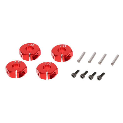 Pièces De Mise à Niveau De L'adaptateur De Moyeu D'entraînement De Roue Hexagonale 4x 12 Mm Pour Voiture Rouge 1/10 RC 7 Mm