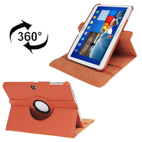 Wewoo Housse Étui Orange pour Samsung Galaxy Tab 3 10.1 / P5200 / P5210, 360 degrés de rotation Litchi Texture en cuir avec support