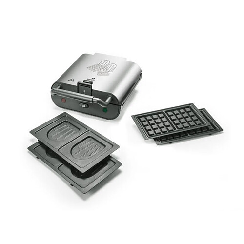 Senya Gaufrier, Appareil à Croques et Gaufres 2en1 silver Duo Waffles