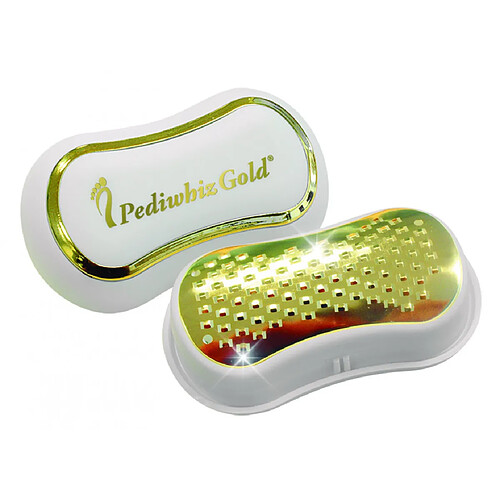 Pediwhiz Gold - VENTEO - Accessoire pédicure professionnelle - Lime en plaqué or - Lime Hypoallergénique/offensive - Inclus tampons de polissage