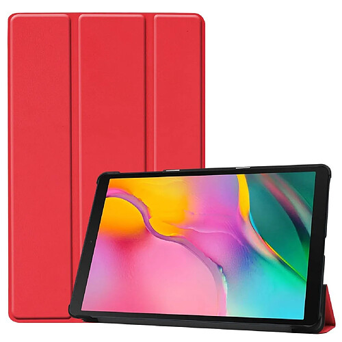 Etui en PU réveil/sommeil automatique triple veille en position tridimensionnelle rouge pour votre Samsung Galaxy TAB A 10.1 2019 SM-T510/SM-T515