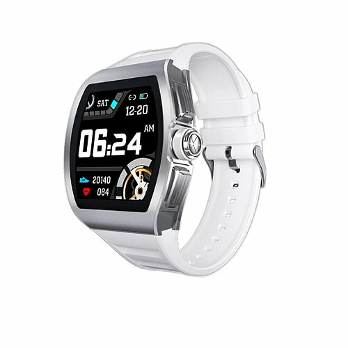 M1 Affaires Montre Intelligente Homme Étanche Smartwatch Moniteur De Pression Artérielle Sport Piste Horloge Blanc