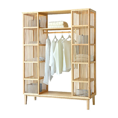 Garde-robe Hudiksvall à 2 portes coulissantes 185 x 140 x 45 cm [en.casa]