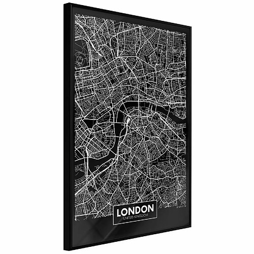 Paris Prix Affiche Murale Encadrée City Map London Dark 20 x 30 cm Noir