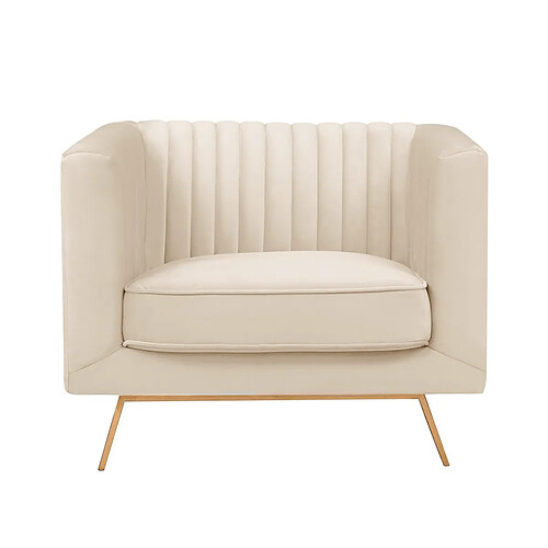 Rendez Vous Deco Fauteuil Gatsby en velours beige