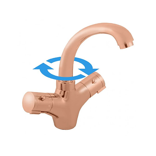 Rav Mitigeur lavabo thermostatique en laiton rose gold poli