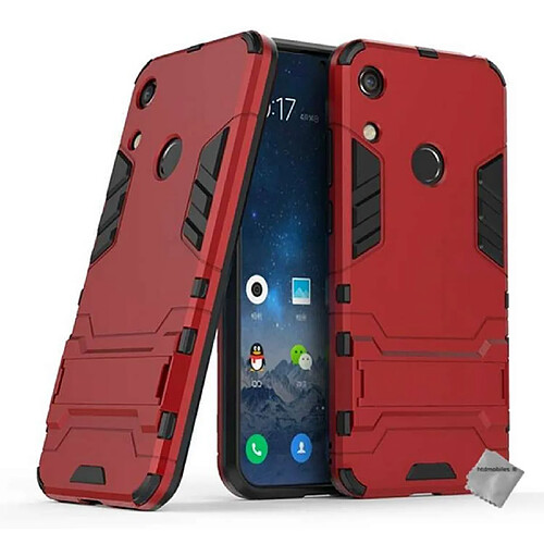 Htdmobiles Coque rigide anti choc pour Huawei Honor 8A + verre trempe - ROUGE