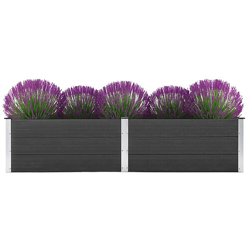 vidaXL Lit surélevé de jardin 250x100x54 cm WPC Gris