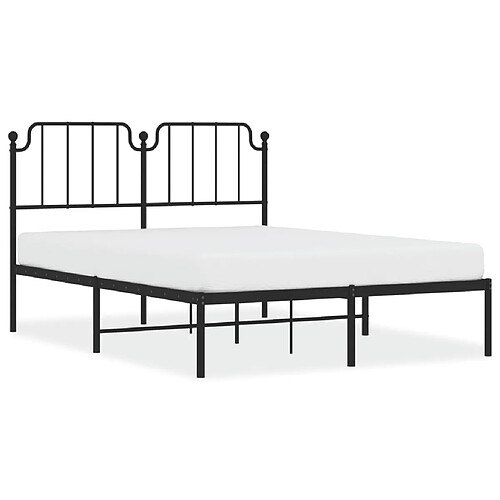 Maison Chic Cadre/structure de lit métal et tête de lit pour adulte - Lit Moderne Chambre noir 140x200 cm -MN45589