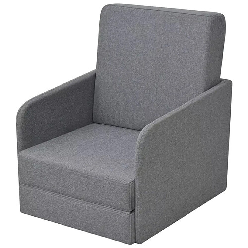 Helloshop26 Fauteuil chaise siège lounge design club sofa salon convertible 595 x 72 x 725 cm tissu gris clair 1102088/3