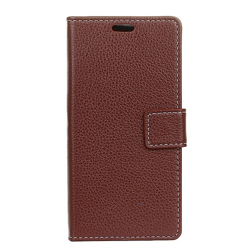 Wewoo Housse Coque Pour HuP30 Litchi Texture Etui à rabat horizontal en cuir avec support, cadre photo et boucle à double face (brun)